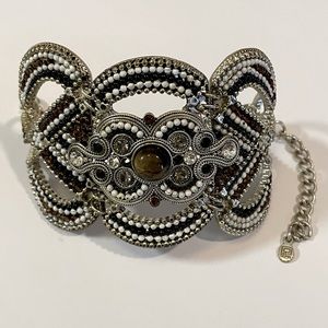 Beaded earrings matching cuff/ tribal / wedding